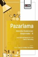 Pazarlama Alanında Uluslararası Araştırmalar –II